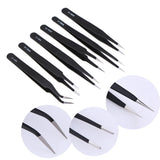 6pcs Stainless Steel Anti-static Tweezers Kit