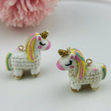 6pcs Unicorn Resin Charms For DIY Jewelry Accessories Big Size