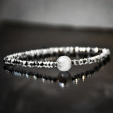 6pcs Silver Beaded Crystal Pearl Bracelets for Women