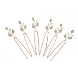 6pcs Silvery/Golden Crystal Gair Pins Wedding Hair Jewelry Accessories Pearl