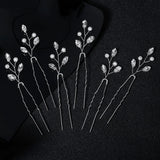 6pcs Silvery/Golden Crystal Gair Pins Wedding Hair Jewelry Accessories Pearl