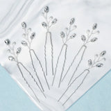 6pcs Silvery/Golden Crystal Gair Pins Wedding Hair Jewelry Accessories Pearl