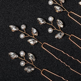 6pcs Silvery/Golden Crystal Gair Pins Wedding Hair Jewelry Accessories Pearl