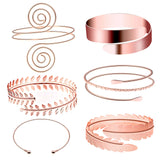 6pcs Silver Plated Leaf Arm Cuff Bangle Jewelry