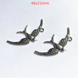 6pcs Bird Charms Pendants for DIY Necklace, Jewelry Making Supplies