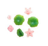 6pcs Summer Lotus Leaf Dewdrop Resin DIY Earrings Charms