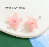 6pcs Summer Lotus Leaf Dewdrop Resin DIY Earrings Charms