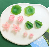 6pcs Summer Lotus Leaf Dewdrop Resin DIY Earrings Charms
