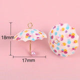 6pcs Resin Umbrella Charms for DIY Jewelry Dollhouse Craft