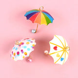 6pcs Resin Umbrella Charms for DIY Jewelry Dollhouse Craft