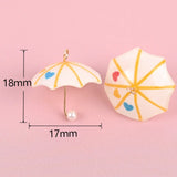 6pcs Resin Umbrella Charms for DIY Jewelry Dollhouse Craft
