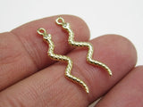 Snake Hoop Earring Charms, 14K Plated, Earrings Findings G002