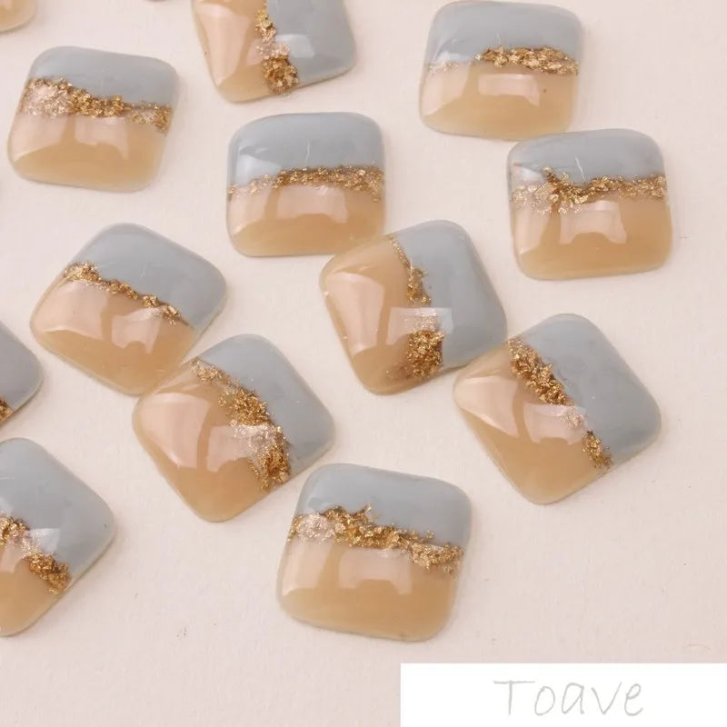 6pcs Dual-Color Patchwork Flash Moran High Resin DIY Patch Material