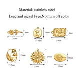 6pcs Stainless Steel Flower Charm Pendant for DIY Bohemia Necklace Earrings