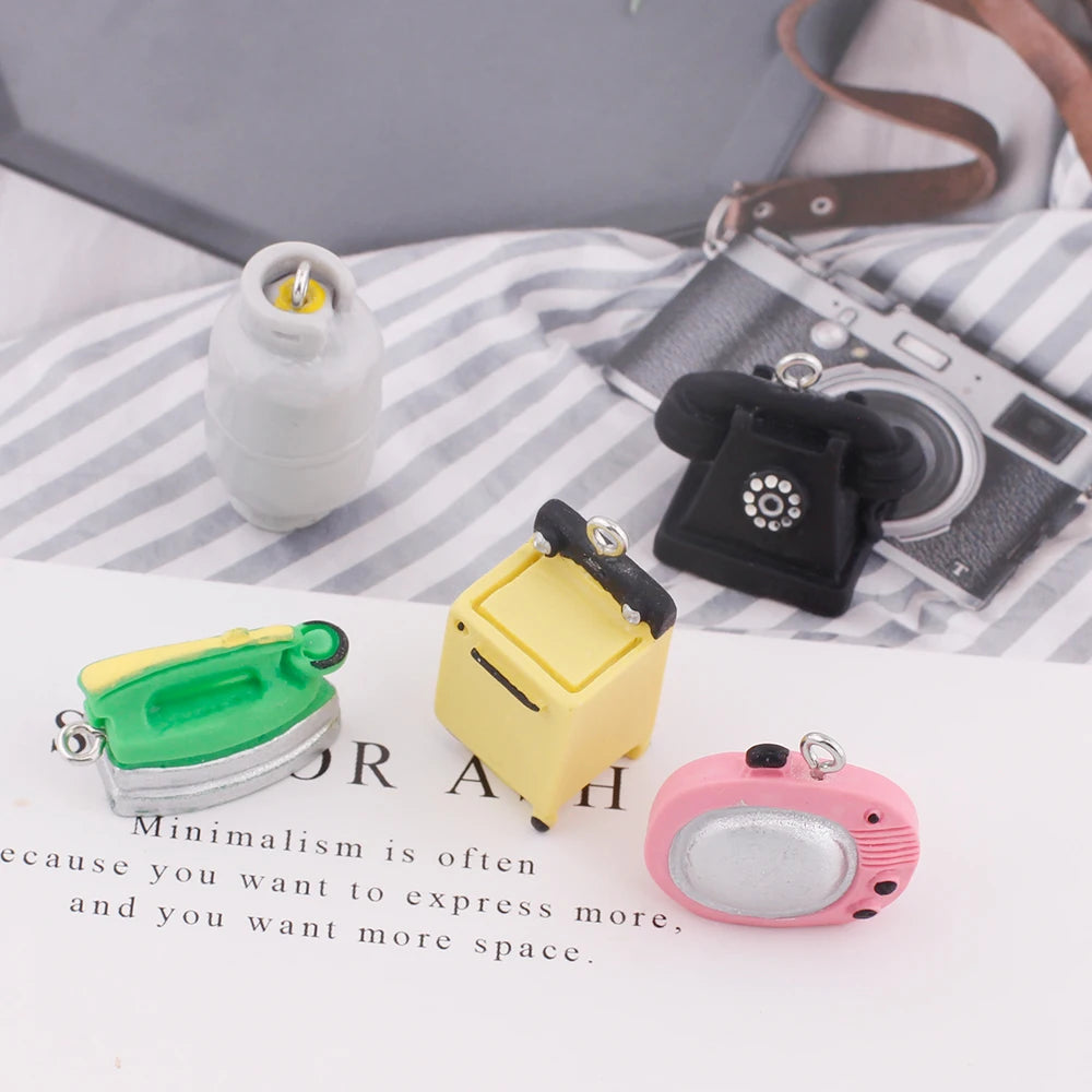 6pcs Vintage Resin Charms Pendant for DIY Jewelry Making