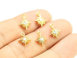6pcs CZ North Star Charms, Dangle Earring Bracelet Pendant, G124