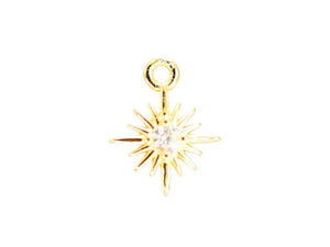 6pcs CZ North Star Charms, Dangle Earring Bracelet Pendant, G124