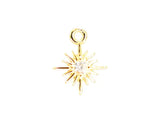 6pcs CZ North Star Charms, Dangle Earring Bracelet Pendant, G124