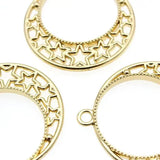 6pcs UV Resin DIY Craft Pendant Metal Charms Moon Star Shaped