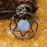 6pcs Natural Stone Crystal Quartz Necklace Pendants