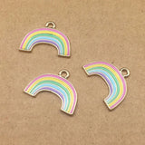 6pcs Enamel Rainbow DIY Necklace Earring Key Chain Pendant Charms