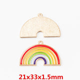 6pcs Enamel Rainbow DIY Necklace Earring Key Chain Pendant Charms