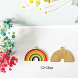 6pcs Enamel Rainbow DIY Necklace Earring Key Chain Pendant Charms