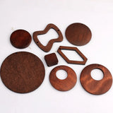 6pcs Vintage Wood Charms DIY Jewelry Pendants Earring Keychain Accessory