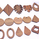 6pcs Natural Wood Charms DIY Jewelry Pendants for Earring Keychain