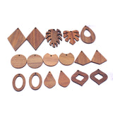 6pcs Natural Wood Charms DIY Jewelry Pendants for Earring Keychain