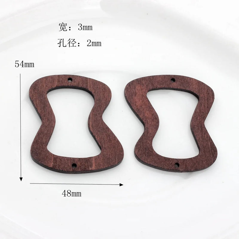 6pcs Vintage Wood Charms DIY Jewelry Pendants Earring Keychain Accessory