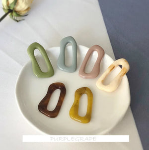 6pcs Vintage Morandi Resin Earrings for DIY Homemade Accessories