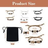 Adjustable Braided Bracelet with Stone Beads and Velvet Pouch