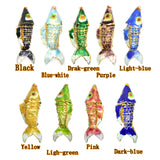 6pcs Chinese Cloisonne Mixed Colors 45mm Carp Fish Necklace Pendants