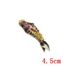 6pcs Chinese Cloisonne Mixed Colors 45mm Carp Fish Necklace Pendants