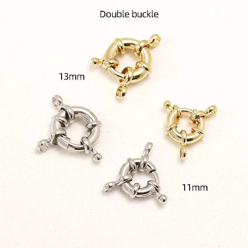 6pcs 14K Round Sailor Buckle DIY Jewelry Bracelet Accessory