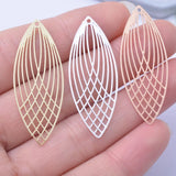 6pcs Oval Charms Thin Pendant Silver Plated Earring Findings