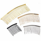 6pcs 10-30 Teeth Black/Rhodium Hairpin Combs Wedding Hair Accessories