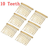 6pcs 10-30 Teeth Black/Rhodium Hairpin Combs Wedding Hair Accessories