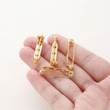 6pcs 14K 18K Blank Brooch Base Pin Clips Safety Pin DIY Jewelry Crafts