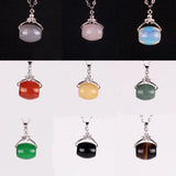 6pcs Natural Crystal Stone Pendant Necklace Jewelry