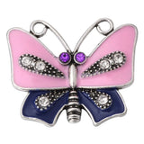 6pcs Purple Rhinestone Flower 18mm Metal Snap Buttons for Snap Button Bracelet