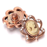 6pcs Snap Jewelry Rhinestone 18mm Snap Button Fit Bracelet Bangles Women