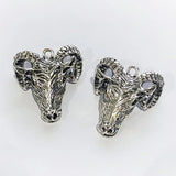 6pcs 31x29mm Sheep Head Charms Antique Silver Plated DIY Jewelry Accessories