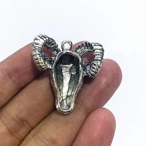 6pcs 31x29mm Sheep Head Charms Antique Silver Plated DIY Jewelry Accessories