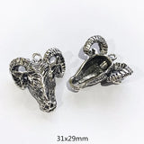 6pcs 31x29mm Sheep Head Charms Antique Silver Plated DIY Jewelry Accessories