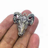6pcs 31x29mm Sheep Head Charms Antique Silver Plated DIY Jewelry Accessories