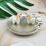 6pcs 3D Glitter Unicorn Horse Resin Charms Pendant Keychain Necklace DIY