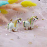 6pcs 3D Glitter Unicorn Horse Resin Charms Pendant Keychain Necklace DIY