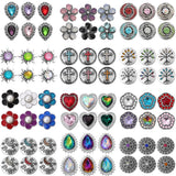 6pcs Mixed Metal 18mm Rhinestone Snap Button Jewelry